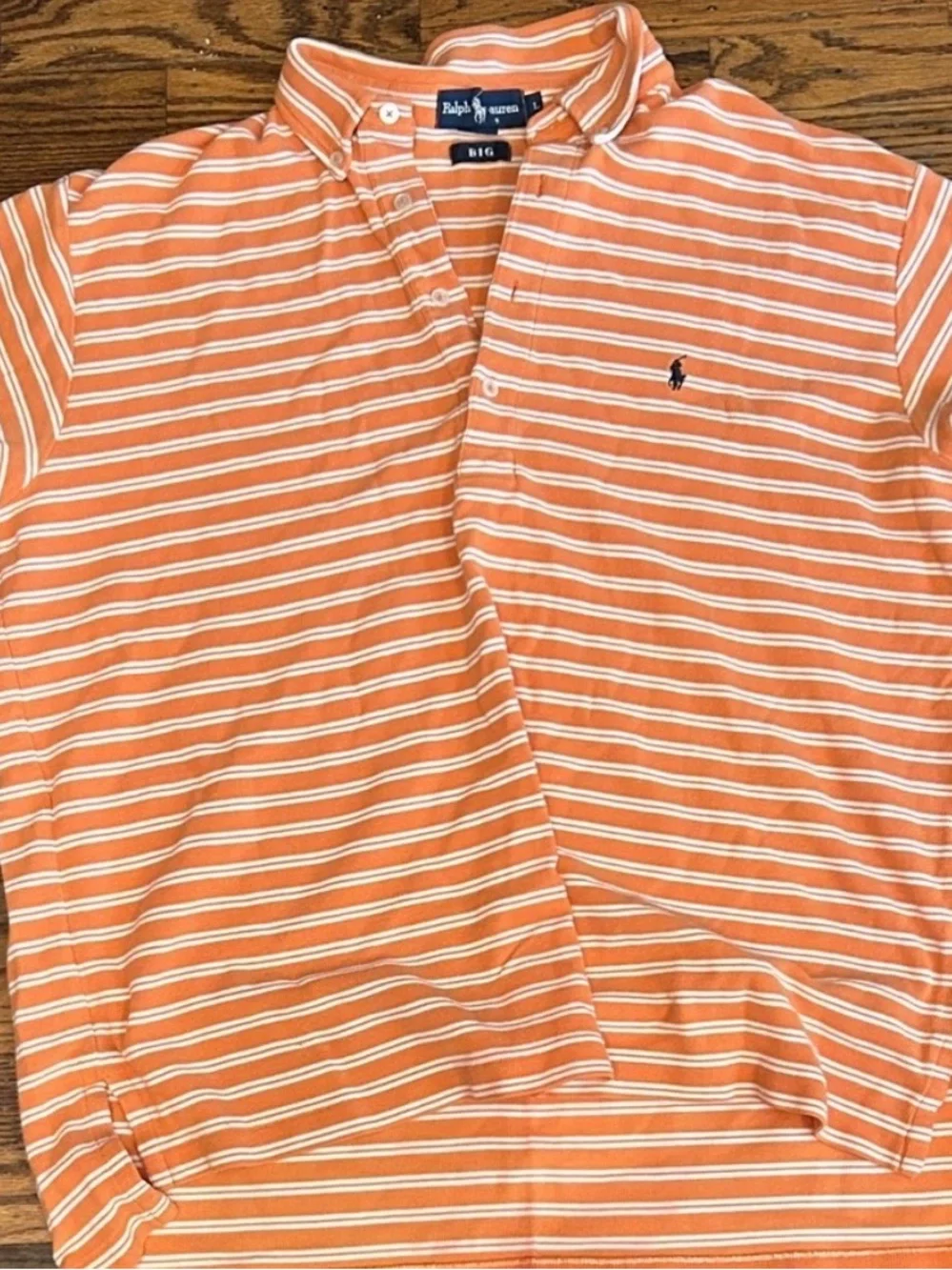 Ralph Lauren Orange and White Stripe Men’s Polo